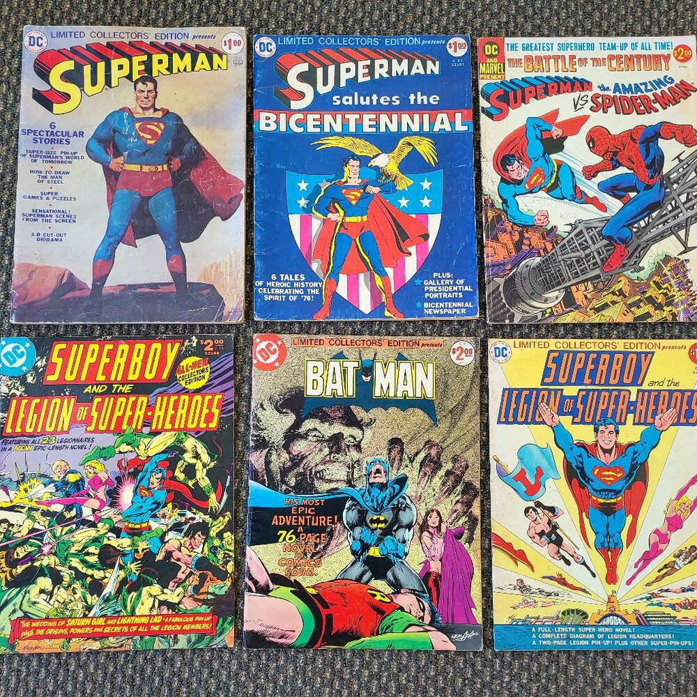 DC Comics Treasury Edition Oversize Comic Lot of 6 Superman Batman Superboy 70s